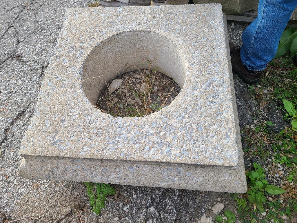 2 Pieces, Building Salvage, Concrete Decorative Cornerstone, Large Concrete Base