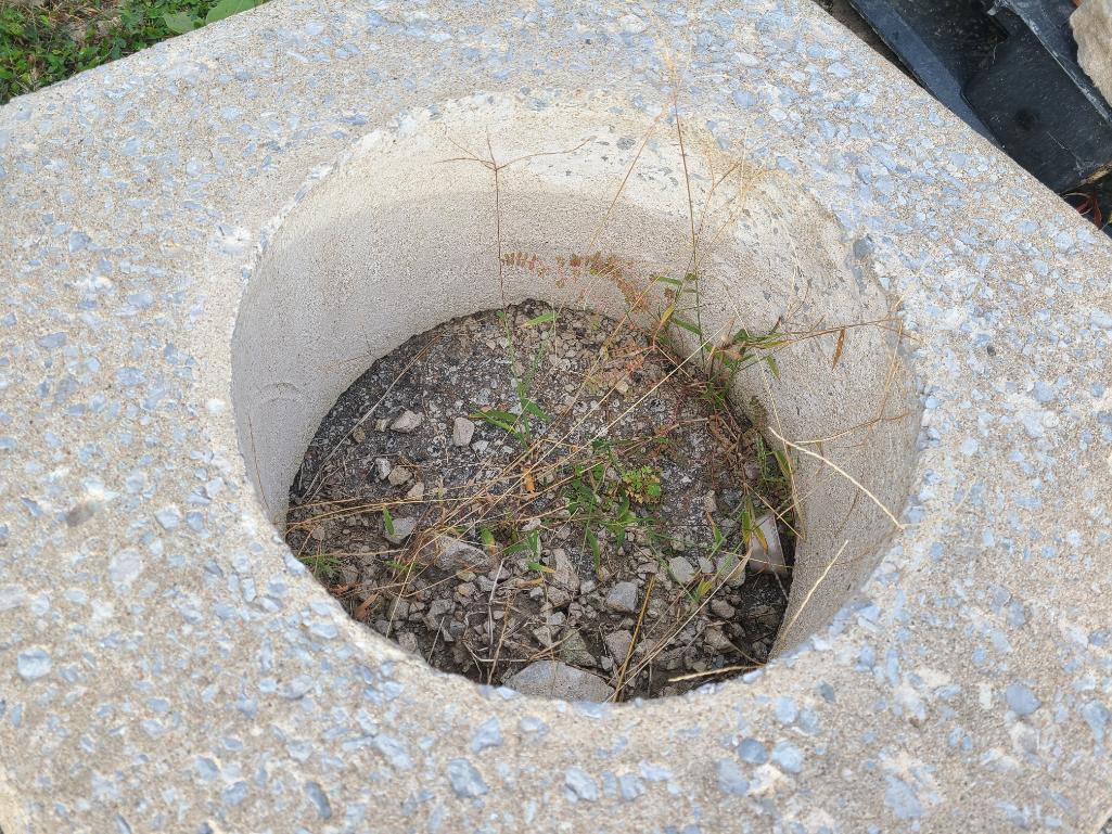 2 Pieces, Building Salvage, Concrete Decorative Cornerstone, Large Concrete Base