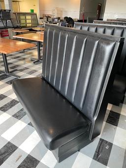 Single End Cap Restaurant Booth, 48in x 48in x 24in, Black