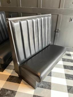 Single End Cap Restaurant Booth, 48in x 48in x 24in, Black