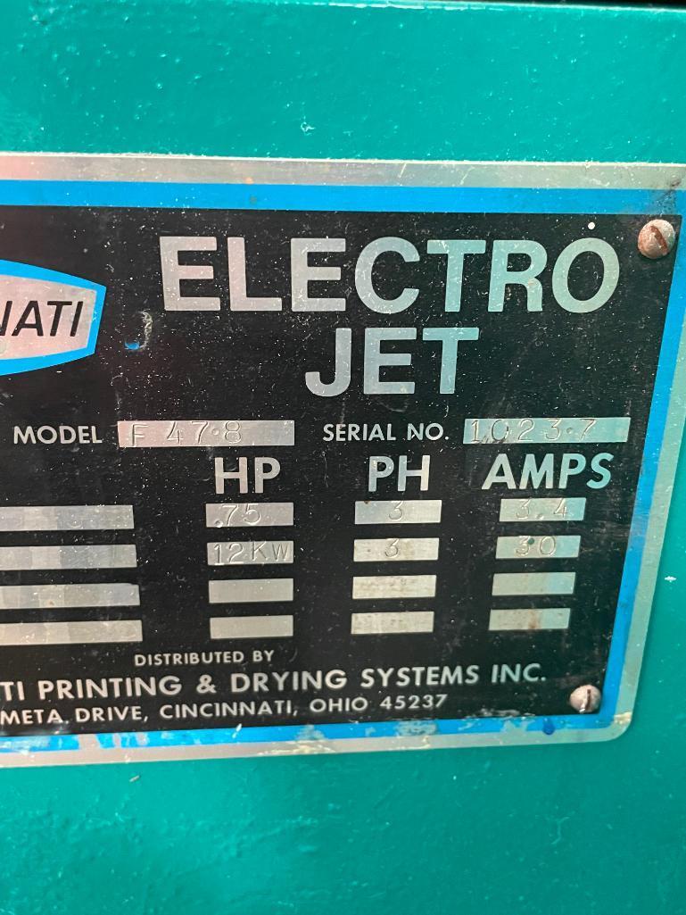 Cincinnati Electro Jet Model F 47.8 Screen Printing Conveyor Dryer