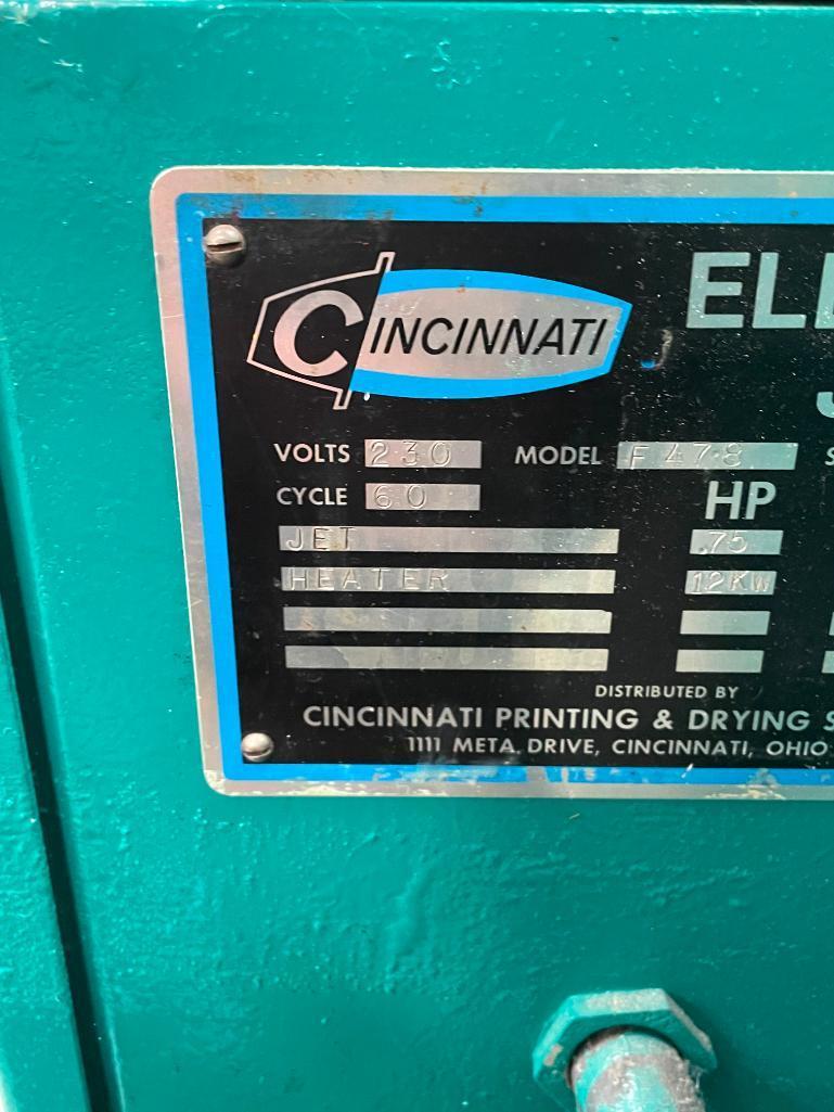 Cincinnati Electro Jet Model F 47.8 Screen Printing Conveyor Dryer