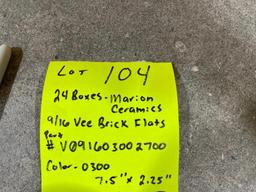 24 Boxes, Marion Ceramics 9/16 Vee Brick Flats, 7-1/2in x 2-1/4in, Color 0300