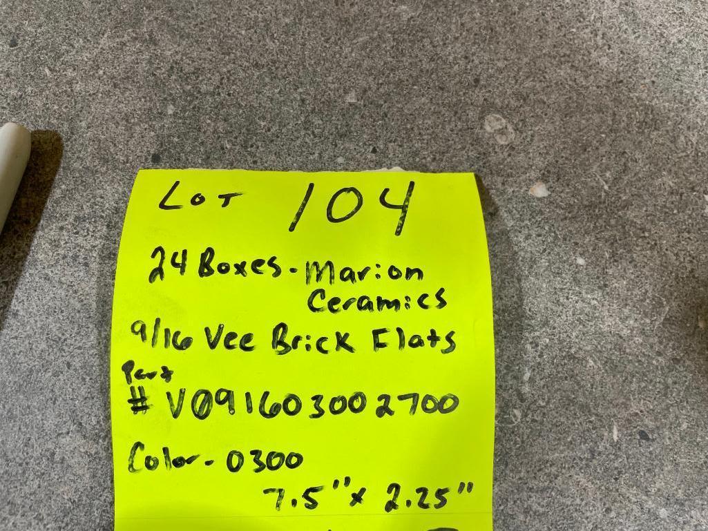 24 Boxes, Marion Ceramics 9/16 Vee Brick Flats, 7-1/2in x 2-1/4in, Color 0300
