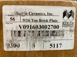 24 Boxes, Marion Ceramics 9/16 Vee Brick Flats, 7-1/2in x 2-1/4in, Color 0300