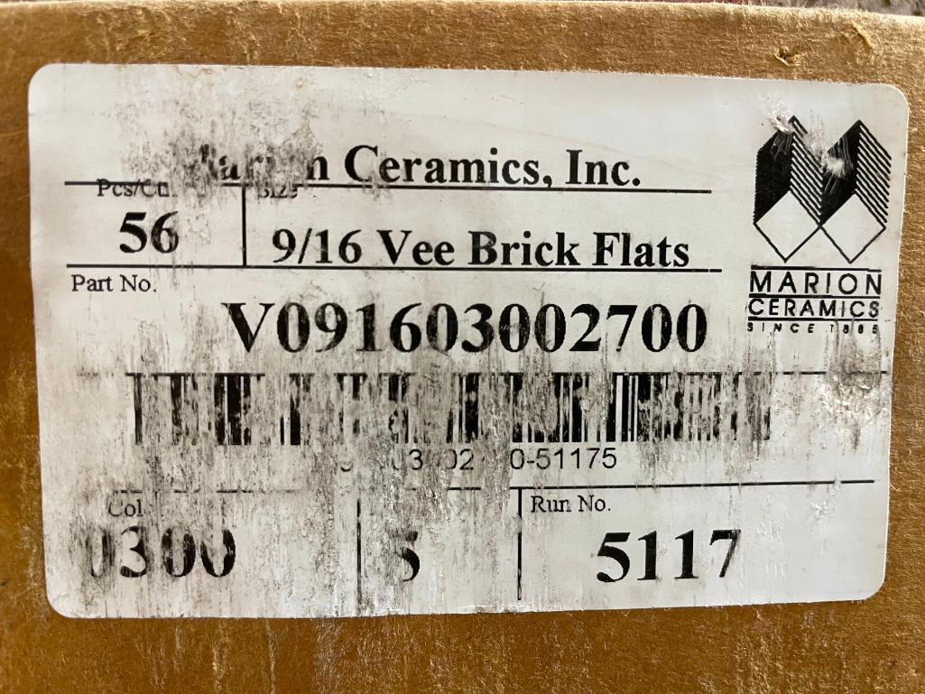 24 Boxes, Marion Ceramics 9/16 Vee Brick Flats, 7-1/2in x 2-1/4in, Color 0300