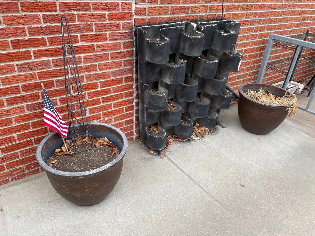HD Styrofoam Planters and 2 Large Flower Pots