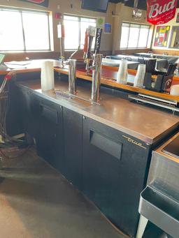 True TDD-3 Direct Draw Beer Dispenser 70in, 3 Keg Kegerator w/ 2 Tap Towers