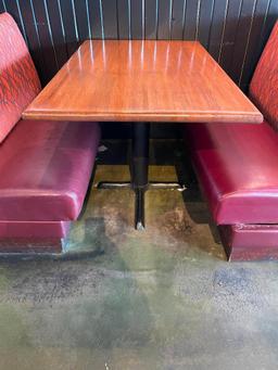 Restaurant Table, Solid Wood Top, Pedestal Base, 48in x 30in x 29.5in H