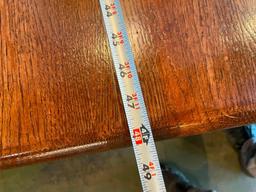 Restaurant Table, Solid Wood Top, Pedestal Base, 48in x 30in x 29.5in H