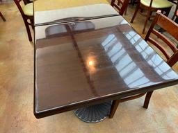 Restaurant Table, Single Pedestal Base, Solid Wood Top, 30in x 30in x 29.5in H
