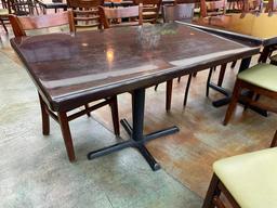 Restaurant Table, Single Pedestal Base, Solid Wood Top, 30in x 30in x 29.5in H