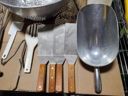 Ice Scoops, Spatulas, Colander, Small Trash Can, Utensils