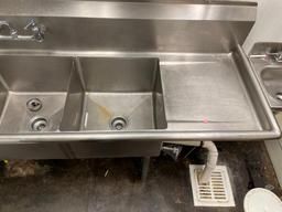 Turbo Air Model: TSA-3-12-R1, Stainless Steel 3-Compartment Sink 74in x 24in x 36in x 12in D
