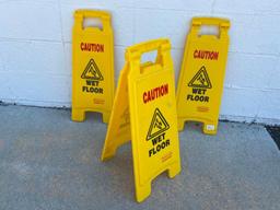 3 Wet Floor Signs