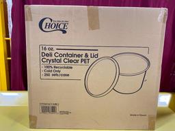 Sealed Case: Choice 16oz Deli Container & Lid, 250 Sets, Crystal Clear PET