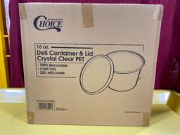 Sealed Case: Choice 16oz Deli Container & Lid, 250 Sets, Crystal Clear PET