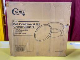 Sealed Case: Choice 8oz Deli Container & Lid, 250 Sets, Crystal Clear PET