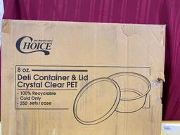 Sealed Case: Choice 8oz Deli Container & Lid, 250 Sets, Crystal Clear PET