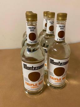 6 Bottles, Montezuma Triple Sec Liqueur, 1 Liter ea
