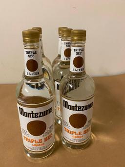 6 Bottles, Montezuma Triple Sec Liqueur, 1 Liter ea