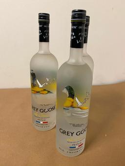 3 Bottles, Grey Goose Le Citron, France Vodka, 1 Liter ea