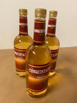 3 Bottles, Conquistador Gold Tequila, 1 Liter ea.