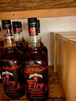 6 Bottles, Jim Beam Kentucky Fire Bourbon, Sinnamon, 1 Liter Bottles