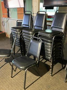 24 Good Stack Chairs, Metal Frame, Padded Seat & Back