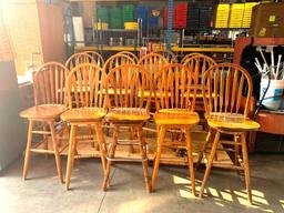 9 Wood Swivel Bar Stools