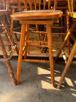 9 Wood Swivel Bar Stools