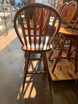 9 Wood Swivel Bar Stools