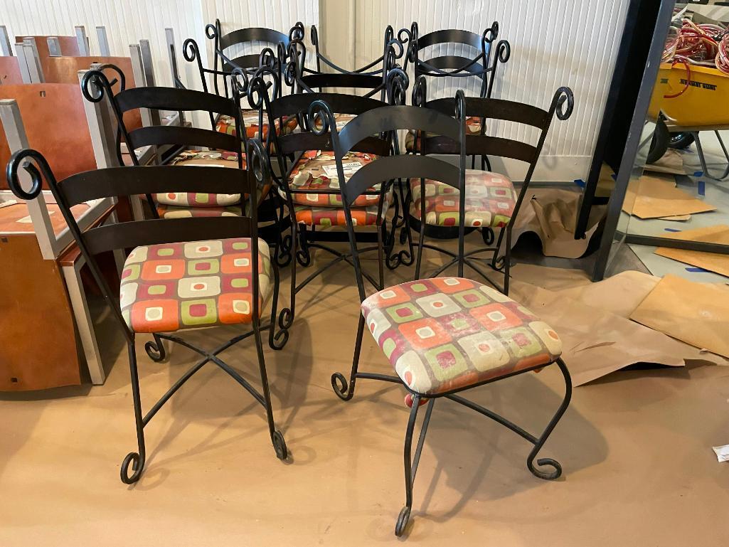 Lot of 12 Restaurant Chairs, Metal Frames