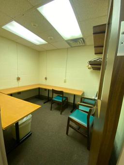 Contents of Room, Furniture, 3 Work Tables, Chairs, Shelving