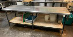 Stainless Steel Prep Table w/ Lower Shelf & Commercial Can Opener, 96in x 30in x 34in h
