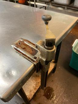 Stainless Steel Prep Table w/ Lower Shelf & Commercial Can Opener, 96in x 30in x 34in h