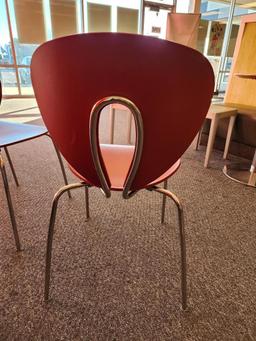 Lot of 4 Modern Style Stack Chairs w/ Chrome Base