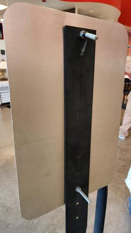Two Sign Bases w/ Curbside Signs (Logos Covered w/ Tape)