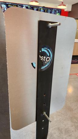 Two Sign Bases w/ Curbside Signs (Logos Covered w/ Tape)