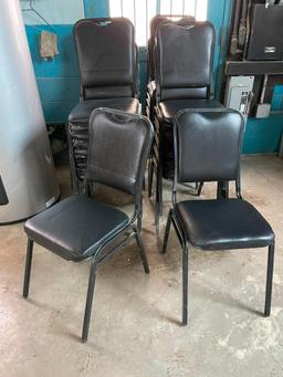 20 Black Stack Chairs, All 20 for One Bid