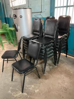 20 Black Stack Chairs, All 20 for One Bid