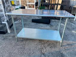 Stainless Steel Prep Table w/ Lower Shelf, 60in x 30in x 35-1/2in H, NSF