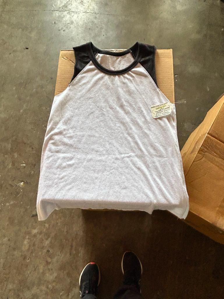 2 Boxes of T-Shirt Blanks, 72-M, 72-XL, LADIES SLEEVELESS RAGLAN W/ SHIRTTAIL HEM, TRI-BLEND, WHITE
