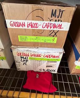 2 Boxes of T-Shirt Blanks, GILDAN 64000, CARDINAL RED, 87-XL, 47-XXL
