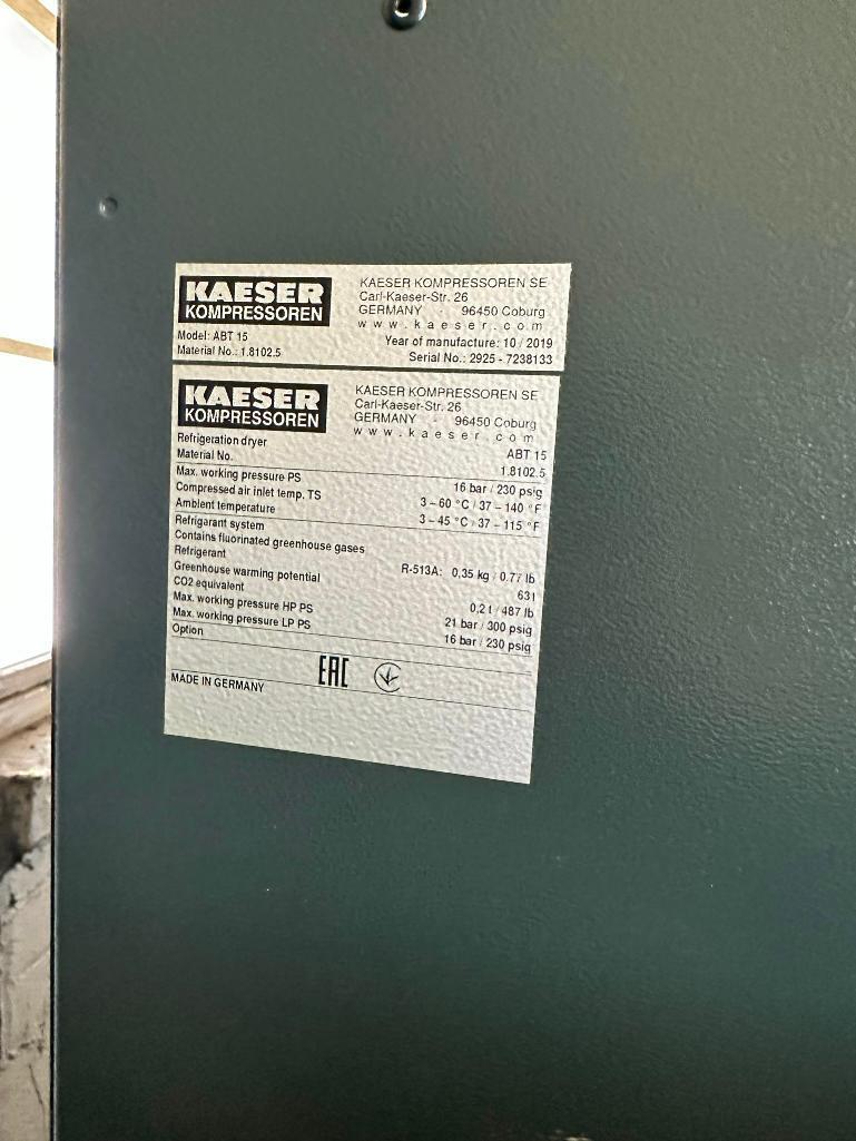 Kaeser Rotary Screw Compressor SM 10 Sigma 3ph Air Compressor w/ Dryer & Tank w/ Manuals