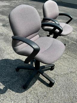 TWO SteelCase Office Chairs, Adjustable Height, w/ Arms & Mobile Base, 1 Bid for All