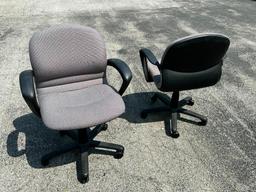TWO SteelCase Office Chairs, Adjustable Height, w/ Arms & Mobile Base, 1 Bid for All