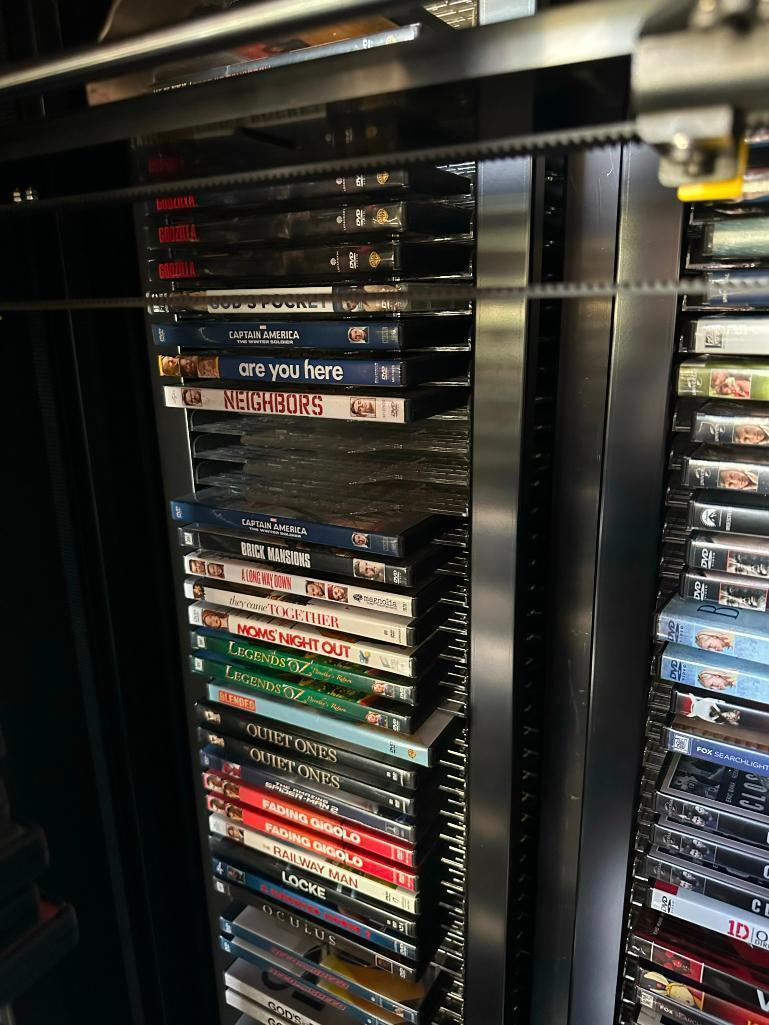 DVD Rental Machine Model S250, SN: S250-E865, 120v, Full of DVDs w/ Keys