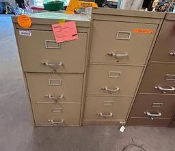 (2) 3-Drawer Metal File Cabinets, No Key
