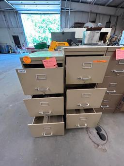 (2) 3-Drawer Metal File Cabinets, No Key